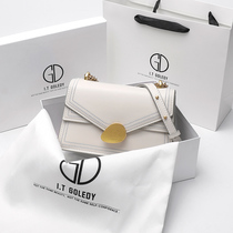  Hong Kong ITGDLEDY niche leather 2021 new lock chain bag shoulder messenger bag tide summer