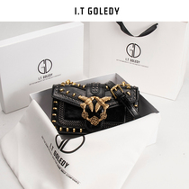  Hong Kong IT GDLEDY leather camellia swallow bag female 2021 new trendy all-match messenger chain bag