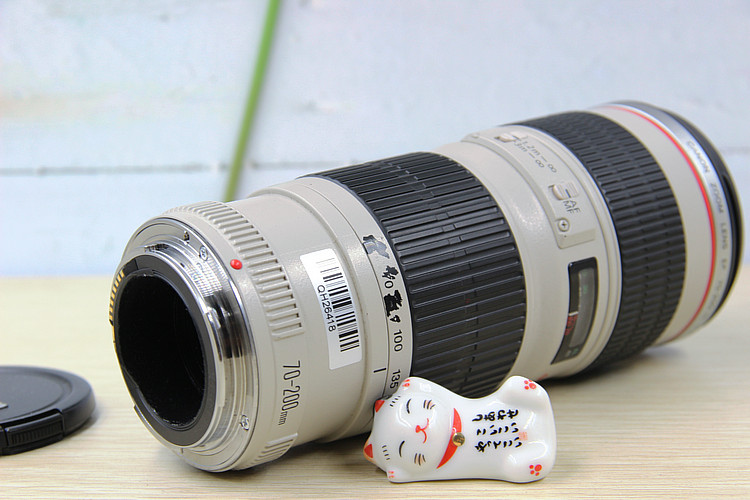 Ống kính DSLR Canon / Canon 70-200mm f / 4L USM Túi nhỏ màu trắng 70-200 Đồ cũ