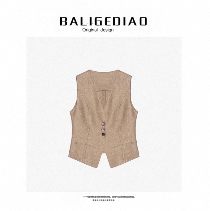 【Linen Vest】High-Quality Linen Vest with Gold Thread for Summer 25087 【Linen Vest】High-Quality Linen Vest with Gold Thread for Summer 25087