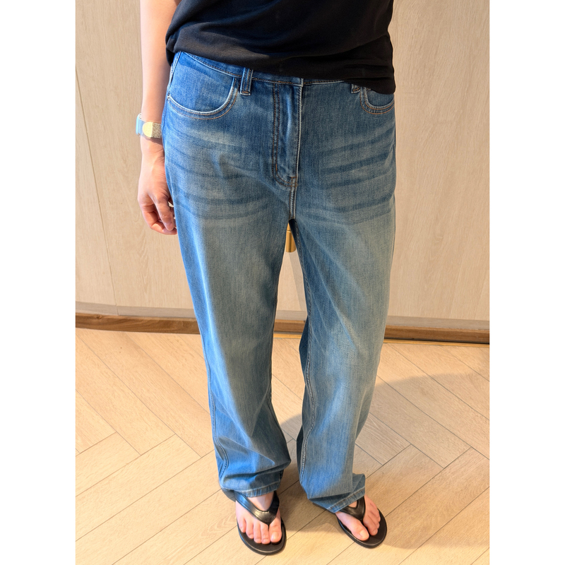 Rencg【Comfortable French Fry Pants】Acetate High-End Straight-Leg Jeans, Casual and Versatile for Commuting, High-Waisted