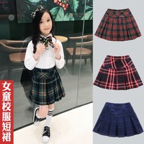 2020 Fashion new girls skirt set children pleated skirt autumn winter foreign style girls plaid school uniform skirt