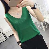 Summer black and white small camisole Vest Women loose Joker outside wear inner tie cotton linen base shirt sleeveless top