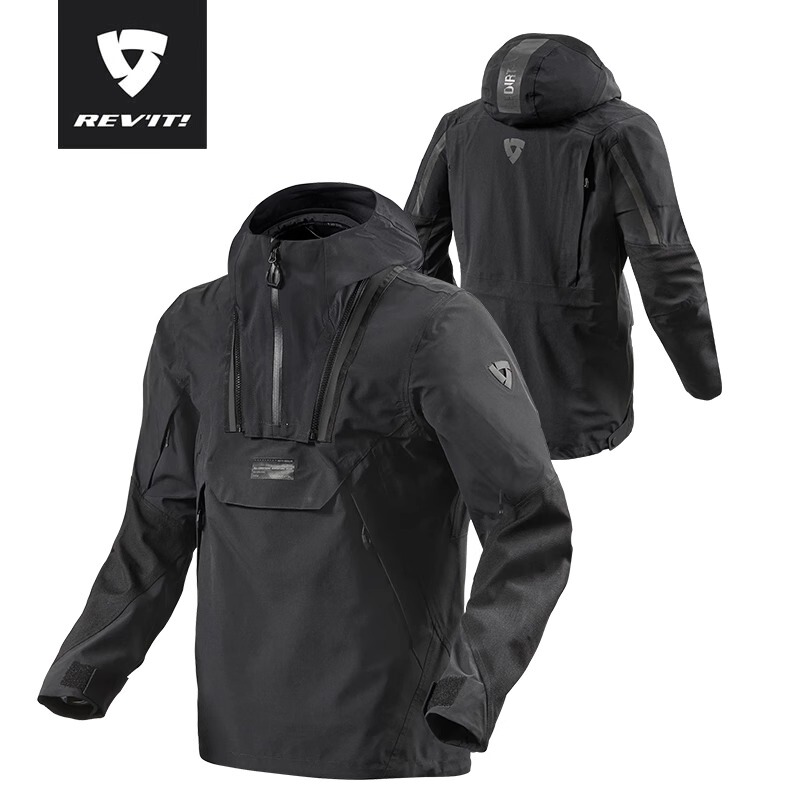 Revit Black Water 2/3 Motorcycle Jacket Hooded Waterproof Wear-Resistant Anti-Fall All-Season Riding Jacket for Men