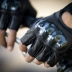 ROCK BIKER xe máy da retro cưỡi găng tay nửa ngón tay nam bằng sợi carbon đua mùa xuân và mùa hè mới - Xe máy Rider thiết bị