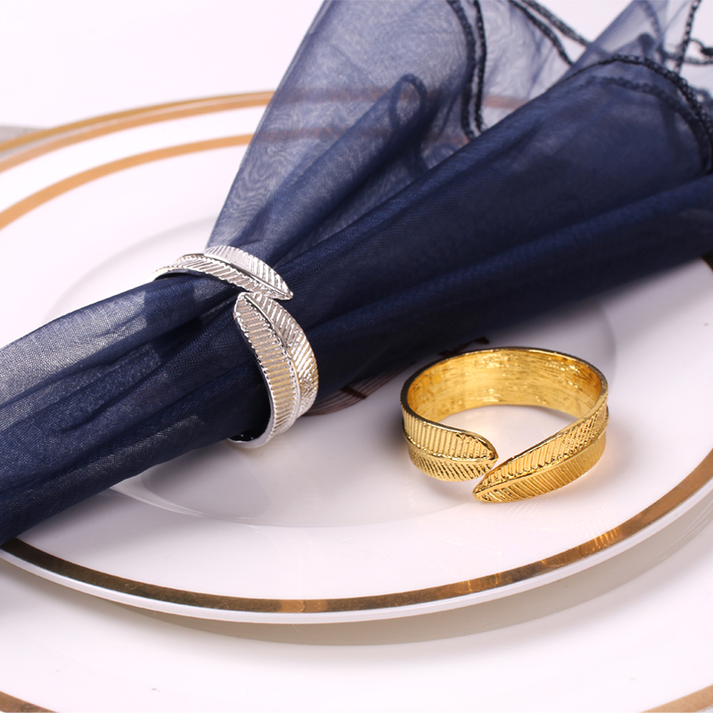 Alloy leaves modern meal buckle mouth cloth ring hotel model room napkin buckle dining room creative tableware