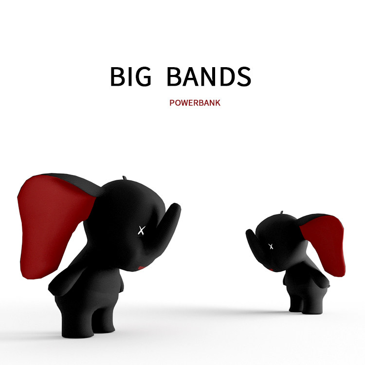 BIG BANDS small black elephant charging baby fly elephant cute cartoon doll portable mobile phone common