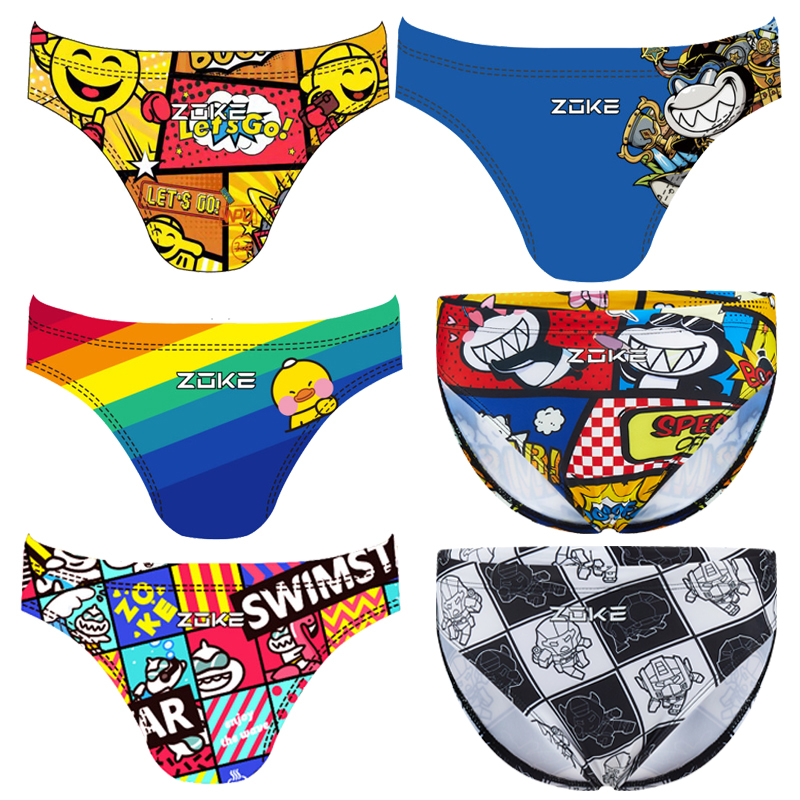 ZOKE sports new children's swimsuit fashion triangle boys swimming trunks middle and large children professional student training swimsuit