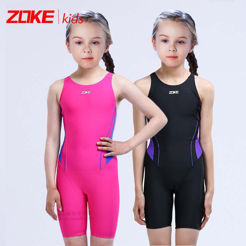Zhou Ke children's one-piece swimsuit in the older children's swimsuit girls' professional students train quick-dry swimsuit girls swimsuit