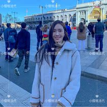 (Cherry France) maje20 autumn and winter Zheng Xiuyan with the same lamb fur velvet loose jacket