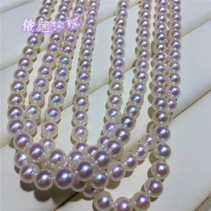 Translucent Pearls 🔥 Japanese akoya pearl necklace: radiant white, translucent pink ...