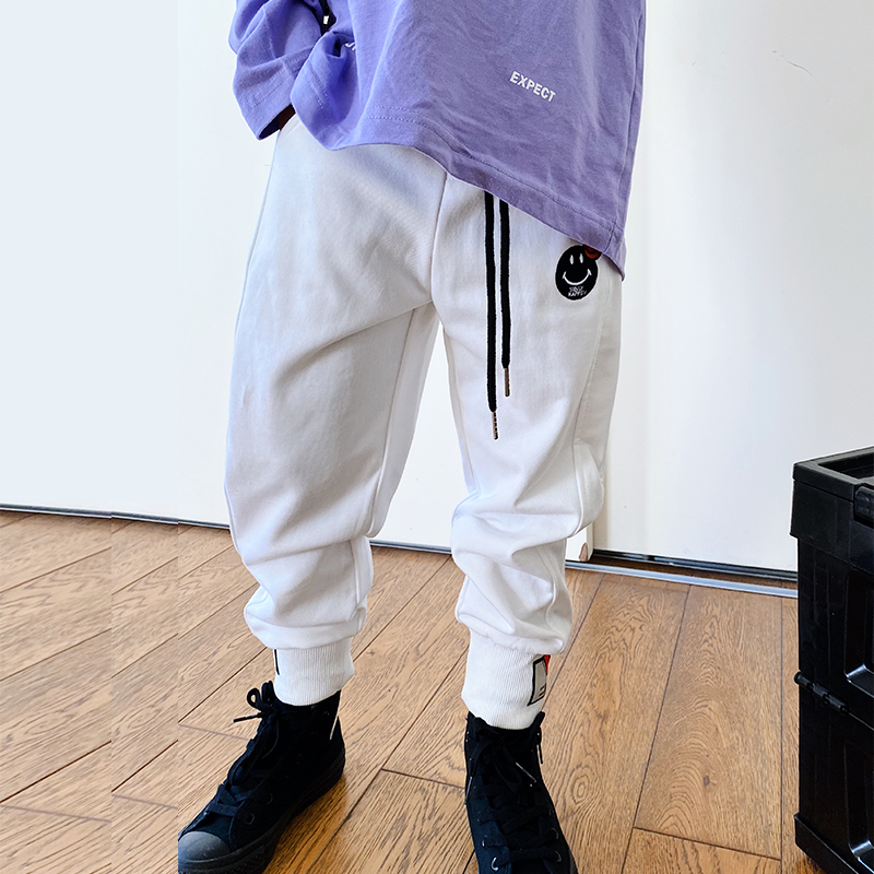 JUSTIN children's middle-aged children's spring clothes Western style trousers Korean version loose beam casual pants boys' spring and autumn sweatpants