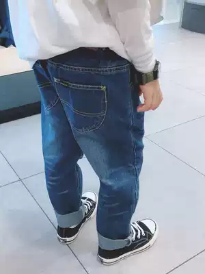 Homemade boy pants autumn new trousers spring and autumn baby cotton comfortable loose Korean children's jeans tide
