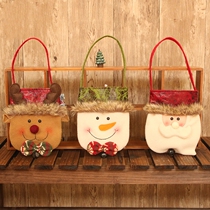 Christmas decorations children Christmas gift bags cartoon imitation leather high-grade plush portable Bell bag Christmas socks