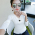 Mùa thu đông mới thời trang áo len cổ chữ V gợi cảm của phụ nữ đầu dài tay Slim hoang dã chạm đáy áo len co giãn khoác len Áo len cổ chữ V