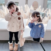 Girls winter cotton coat 2020 new 1-4 years old girl baby plus velvet padded coat 3 winter foreign girl coat