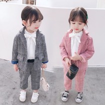 Girl suit foreign style suit 2020 new 1-5 years old baby girl 3 Korean version of clothes 4 children wear two sets