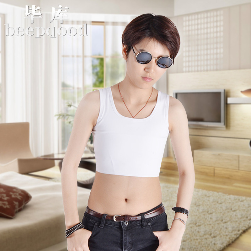 Bikules corset vest short underwear breathable sleeveless summer thin section ice silk solid color handsome T corset pullover