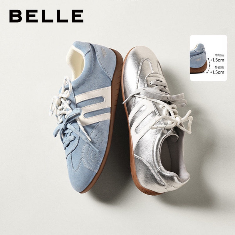 Zhang Linghe and Zhang Ruonan's Same Model Belle Formula Track Silver Racing Shoes Women's Thin-Soled Casual Shoes E2L3