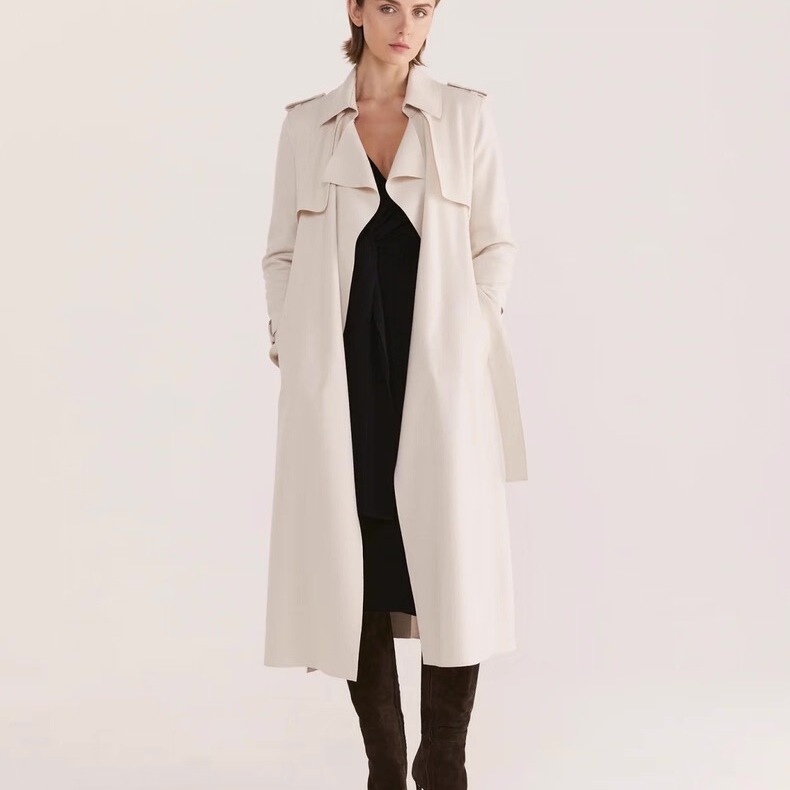 Australian Luxury Brand 100% Merino Wool Black Mid-Length Coat Woolen Jacket for Women Australian Luxury Brand 100% Merino Wool Black Mid-Length Coat Woolen Jacket for Women