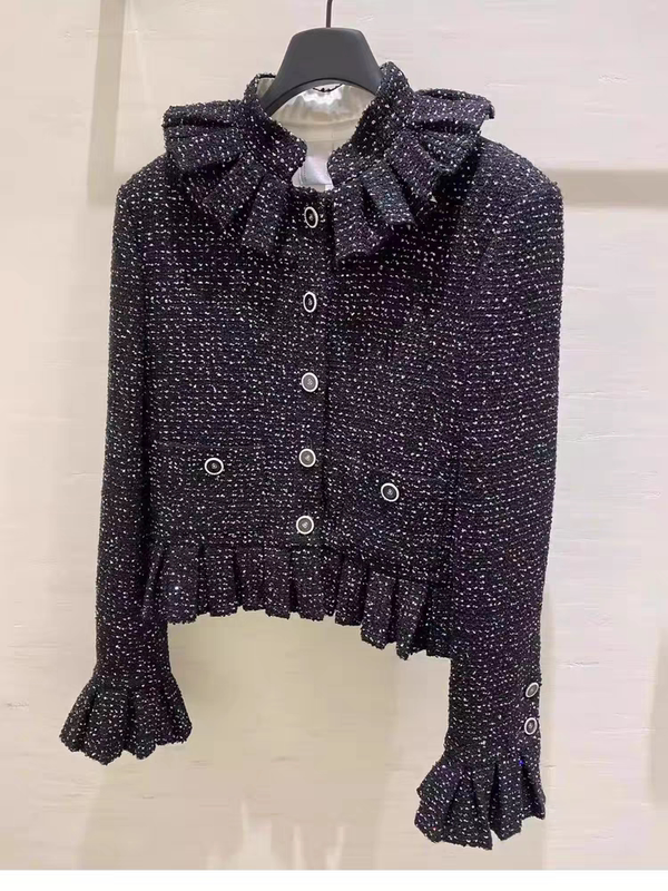 Tweed Style Suit 25 Autumn and Winter New Style Rhinestone Buckle Silver Thread Sequin Woven Tweed Jacket + Skirt Two-Piece Set Tweed Style Suit 25 Autumn and Winter New Style Rhinestone Buckle Silver Thread Sequin Woven Tweed Jacket + Skirt Two-Piece Set