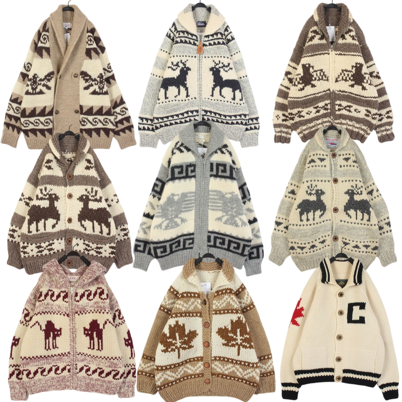 Vintage Sweater, Nordic Canadian Handmade, Super Thick Retro Reindeer Cardigan Sweater Coat, Thick Yarn, Unisex