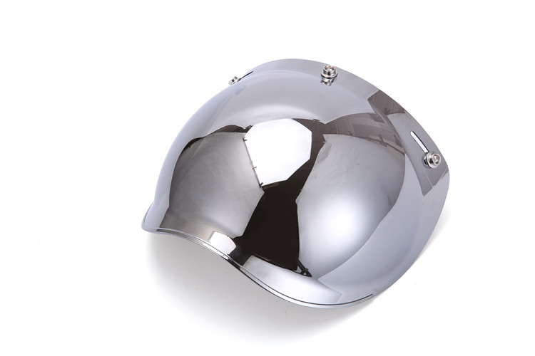 Ống kính mũ bảo hiểm xe máy trong nước ba nút mạ bạc Harley retro phổ quát chống nắng bong bóng gương với khung - Xe máy Rider thiết bị găng tay đi xe máy