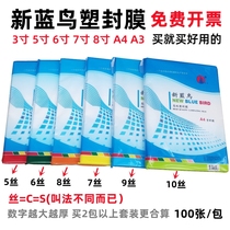 新蓝鸟a4塑封膜5寸6寸7c8c10丝相片过塑膜a3过塑纸资料过胶塑封纸