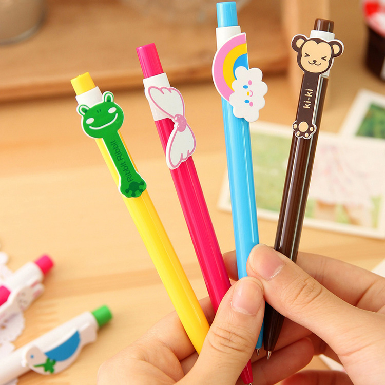 Japan-ROK Creative Stationery Supplies Cute Cartoon Seven Rainbow Pen Animal Wings Ballpoint Pen Student Gift 