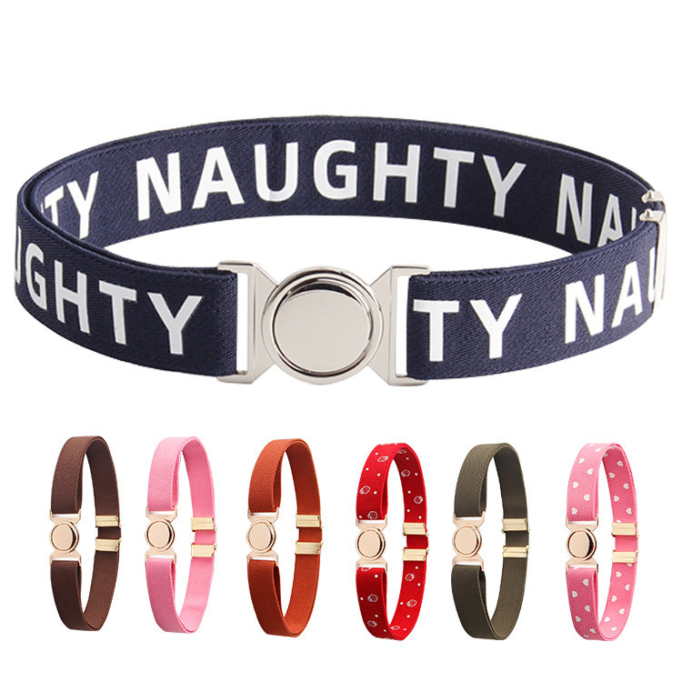 Student children's children's college stretch elastic band letter belt belt round buckle simple adjustable skirt pants waist seal