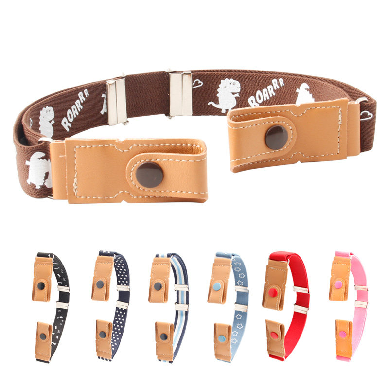 Children's stretch elastic belt prevents pants from falling off the dark button style baby boy girl belt kindergarten