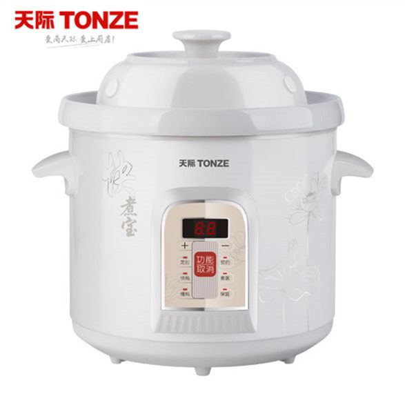 Tonze skyline DDG-20MT Microcomputer cooking porridge pan electric saucepan saucepan soup pan white porcelain liner 2L capacity