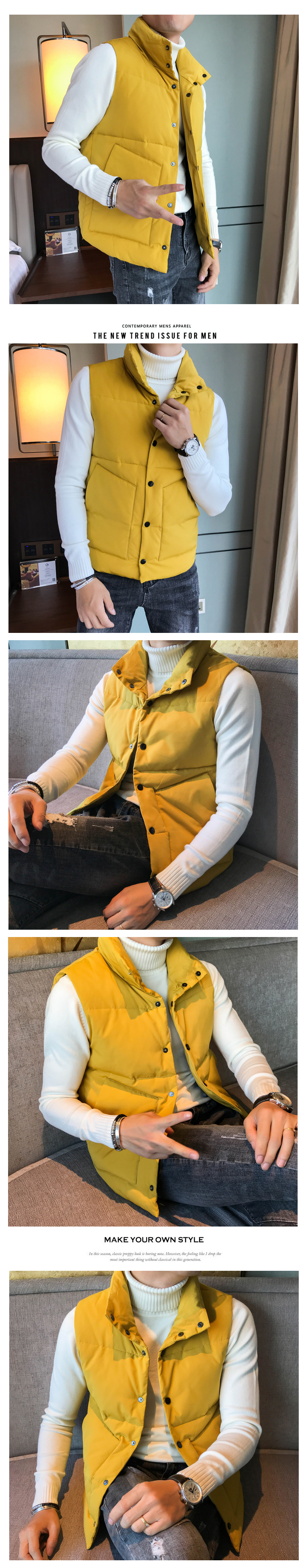 Áo vest nam mùa xuân 2019 màu sắc rắn phiên bản Hàn Quốc áo khoác gile nam