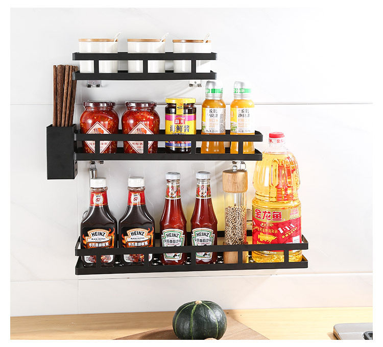 304 stainless steel kitchen shelve free of punching wall-mounted wall Seasoning Jar Rack New Condiment seasoning Condiments Shelf shelf