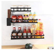 304 stainless steel kitchen rack non-perforated wall Wall seasoning rack new condiment condiment storage rack