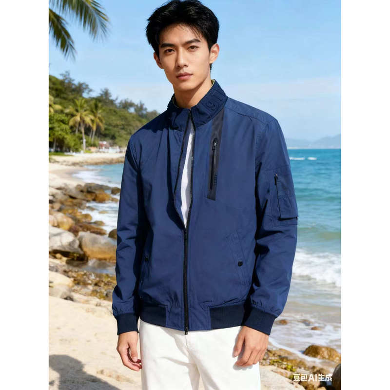 Autumn Jacket for Men, Young and Middle-Aged Stand-Up Collar Casual Jacket, Men's Spring and Autumn Top, Teddy Smith