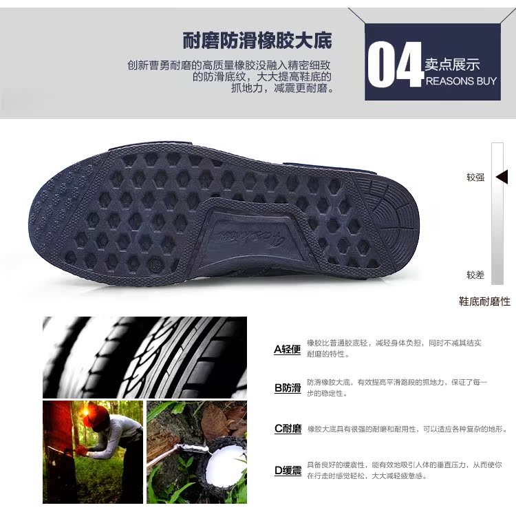 Red Mountain Eagle Mùa hè mới đơn giày nam vải denim giày nam giày thấp khogiaythethao