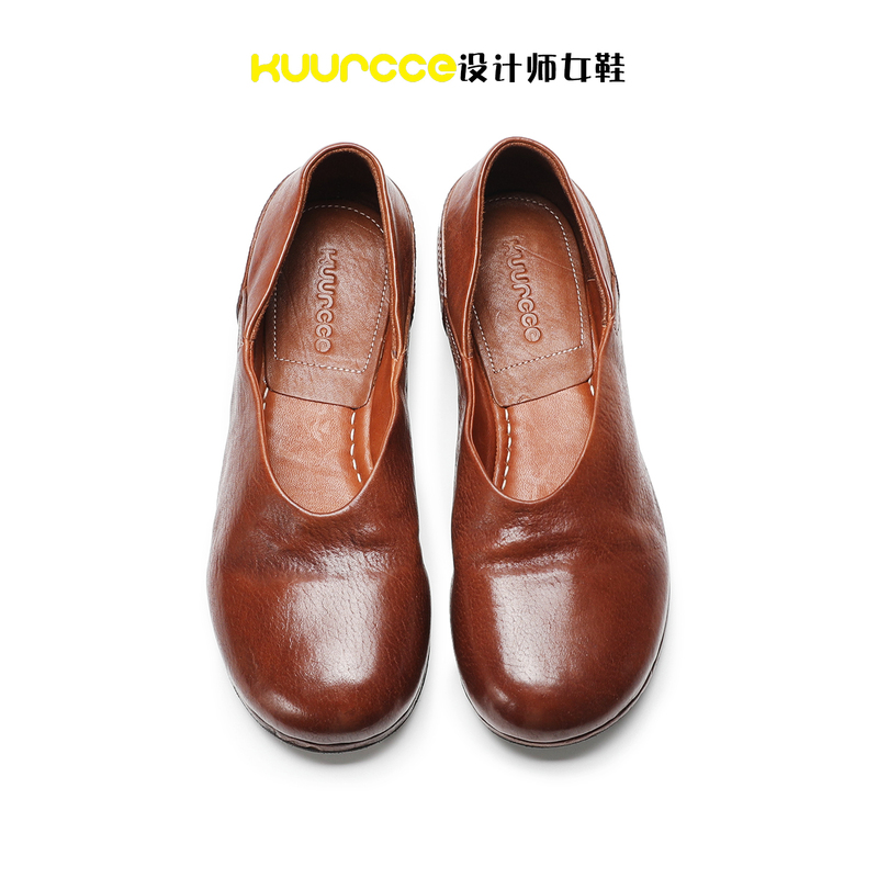 Kuurcce Horsehide Washed Slip-On Women's Shoes, Retro Shallow Loafers, Low-Heeled Lazy Shoes, Comfortable Single Shoes Kuurcce Horsehide Washed Slip-On Women's Shoes, Retro Shallow Loafers, Low-Heeled Lazy Shoes, Comfortable Single Shoes
