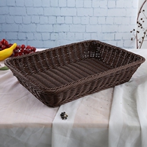 Imitation rattan fruit basket rattan fruit basket snack basket supermarket display vegetable basket bread basket plastic woven basket