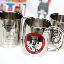 Spot Japan Mickey Winnie Bear Spider-Man children vacuum double-layer stainless steel drinking milk Cup 300ml