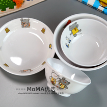 Spot Japan Painted This Small Bear Series Cute Childrens Baby Kindergarten Resin Cutlery Soup Meal Assisted Bowl