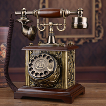 Special Price old-fashioned rotary dial solid wood telephone European telephone antique telephone antique telephone retro American antique landline