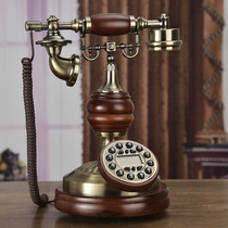 European antique telephone American retro Chinese landline home office telephone solid wood metal telephone