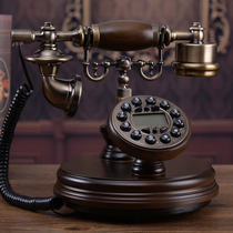 European antique antique antique telephone retro home landline old solid wood telephone American wireless telephone