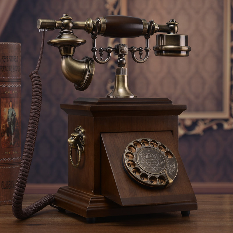 Special Price Old Republic Solid Wood Rotary Telephone Imitation Ancient Retro Dial Telephone Chinese Antique Home Base Machine