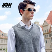 JOW / Qiaowo mùa thu kinh doanh mới đan áo len len nam thời trang giản dị V-vest vest không tay