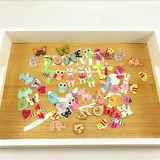 DIY Color деревянная пуговица милая детская деревянная мультипликационная пуговица.