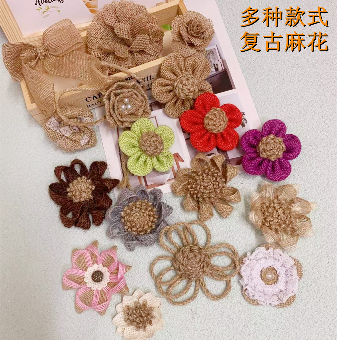 New Twist Bouquet Decoration Floral Dress Accessories DIY Materials Christmas Wedding Chest Flowers Pure Hemp Handmade Hemp Rope