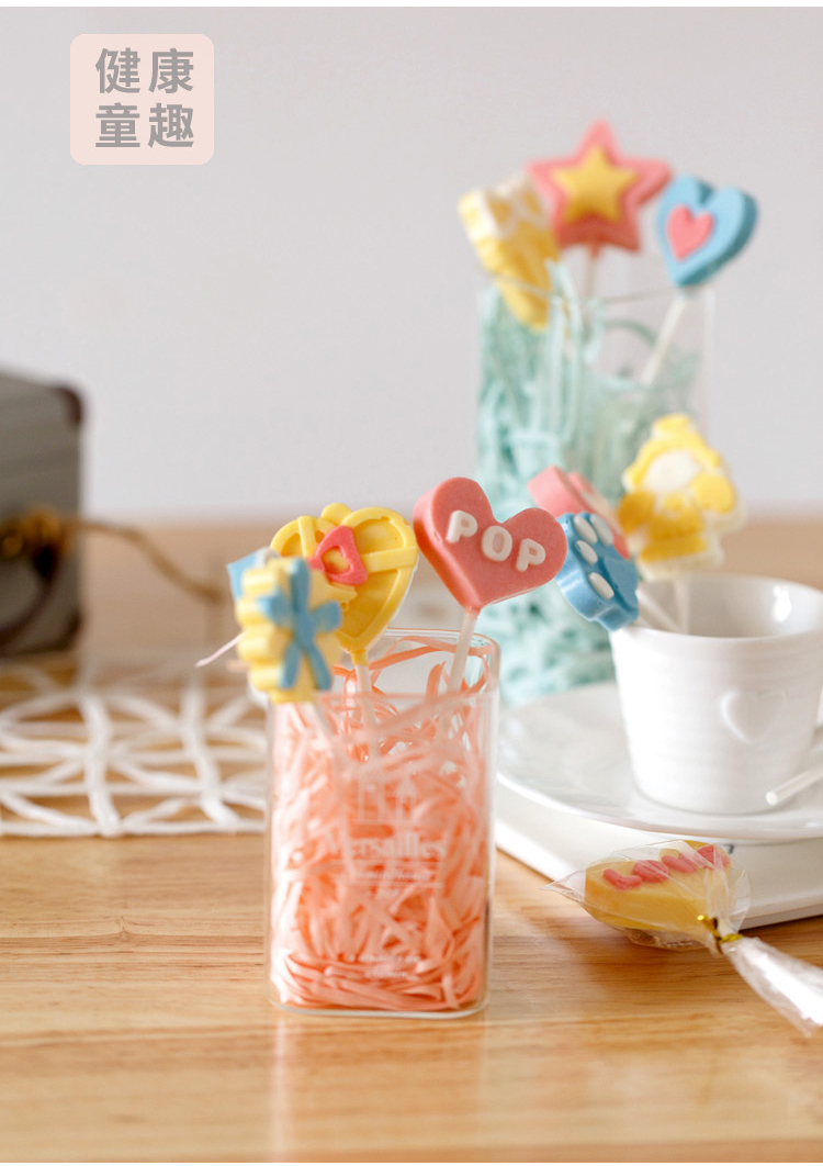 Star Lollipop Khuôn Set Phim hoạt hình Trẻ em Hướng dẫn tự làm DIY Nhỏ Silicone Làm sô cô la mài mòn khuôn làm bánh trung thu