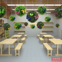 Kindergarten School Milan Grass Ball Air Hanging Accessories Shop Mall Spring Summer Store Decoration Suspended Ceiling Hanging Accessories